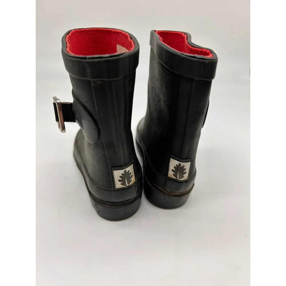 Oaki Black‎ Rubber Buckle Rain Boots Kids Size 4 Toddler Child Waterproof